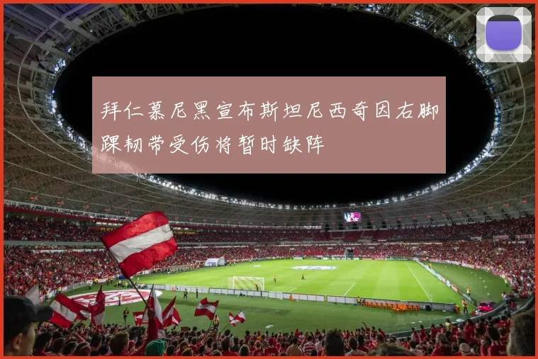 拜仁慕尼黑宣布斯坦尼西奇因右脚踝韧带受伤将暂时缺阵
